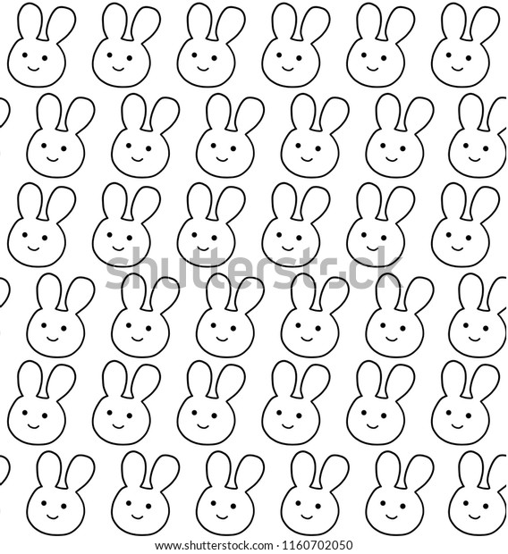 Rabbit Seamless Pattern White Background Stock Vector Royalty Free 1160702050 Shutterstock 0048