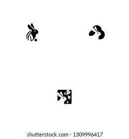 Rabbit Set Idea Abstract Animal Cute Silhouette Illustration Vector Logo