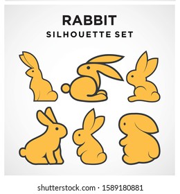 Rabbit Set logo Template vector illustration design
