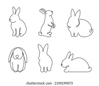 1,857 Single line rabbit Images, Stock Photos & Vectors | Shutterstock