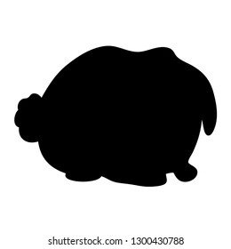 Rabbit shadow Isolated cute on black white scene vector illustrationfor t-shirt, slogan design print graphics style