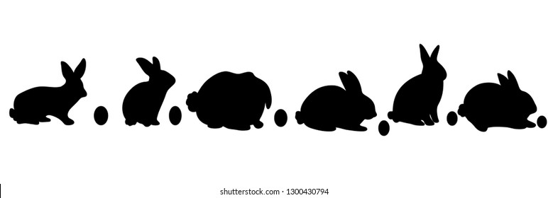 Rabbit shadow Isolated cute on black white scene vector illustrationfor t-shirt, slogan design print graphics style