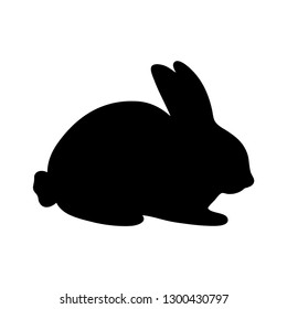 Rabbit shadow Isolated cute on black white scene vector illustrationfor t-shirt, slogan design print graphics style