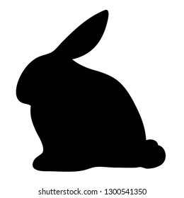 Rabbit shadow Isolated cute on black white scene vector illustration
Easter