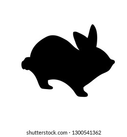 Rabbit shadow Isolated cute on black white scene vector illustration
Easter