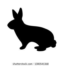 Rabbit shadow Isolated cute on black white scene vector illustration
Easter