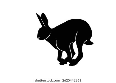 Rabbit shadow running and jumping for logo design and various designs. Vector illustration.