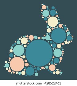 rabbit shape design by color point