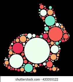 rabbit shape vector design by color point