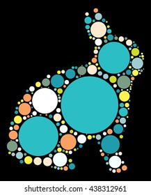 rabbit shape vector design by color point