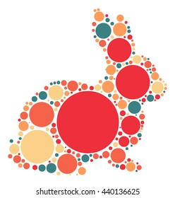 rabbit shape vector design by color point