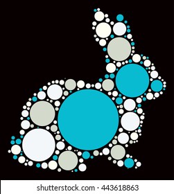 rabbit shape vector design by color point