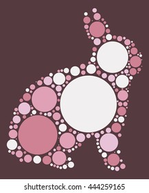 rabbit shape vector design by color point