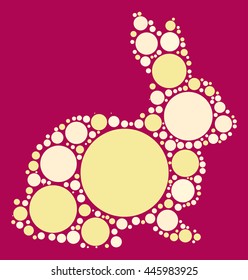 rabbit shape vector design by color point