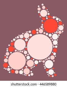 rabbit shape vector design by color point