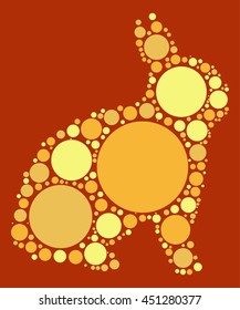 rabbit shape vector design by color point