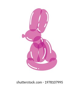 rabbit shaped balloon decoration isolated
