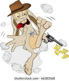 Rabbit the sheriff and a pistol