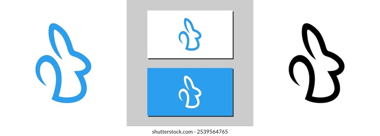 rabbit sign icon white and black logo