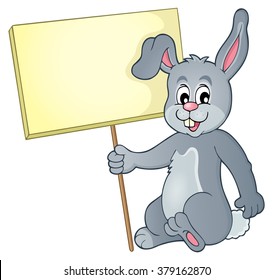 Rabbit with sign theme image 1 - eps10 vector illustration.