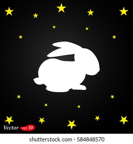 rabbit silhouett vector illustration. Web design style.
