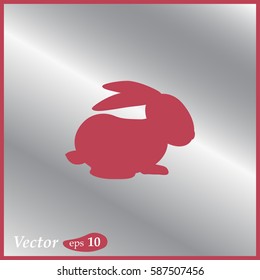 rabbit silhouett vector illustration. Web design style.