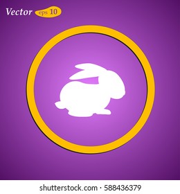 rabbit silhouett vector illustration. Web design style.