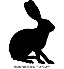 Bunny Silhouette Vector Icon On White Stock Vector (Royalty Free ...