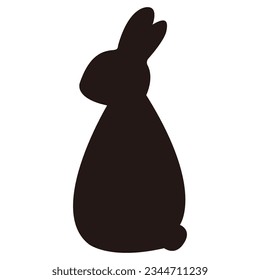 Rabbit Silhouette from Behind, Vector Material