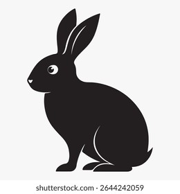 Rabbit silhouette black icon illustration
