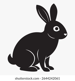 Rabbit silhouette black icon illustration