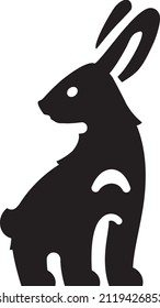 Silueta de conejo, diseño plano creativo