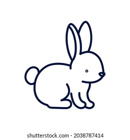 rabbit silhouette design over white
