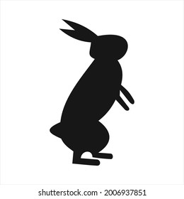 rabbit silhouette design vector template