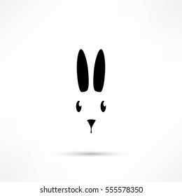 Rabbit Silhouette. Easter. Bunny head