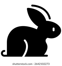 Rabbit Silhouette for Easter Day. Vector Icon