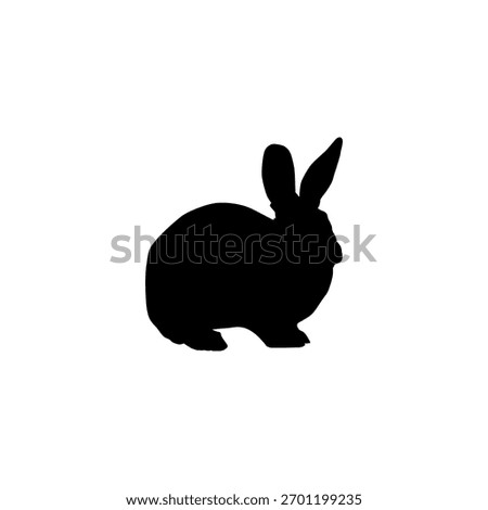 Rabbit Silhouette, Flat Style, Can use for Logo Gram, Pictogram, Icon, Symbol, Sign, or Graphic Design Element. Vector Illustration