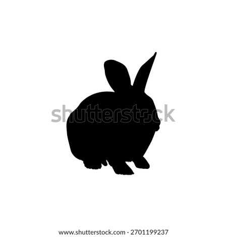 Rabbit Silhouette, Flat Style, Can use for Logo Gram, Pictogram, Icon, Symbol, Sign, or Graphic Design Element. Vector Illustration