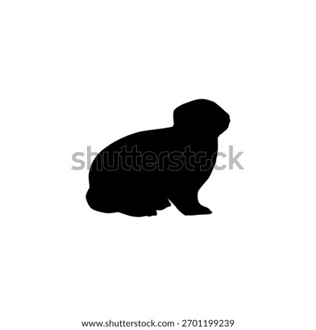 Rabbit Silhouette, Flat Style, Can use for Logo Gram, Pictogram, Icon, Symbol, Sign, or Graphic Design Element. Vector Illustration