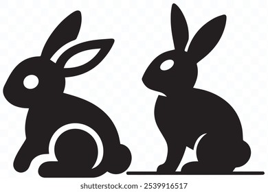 Kaninchen Silhouette flache Vektorgrafik