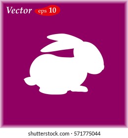 rabbit silhouette flat vector illustration