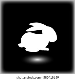 rabbit silhouette flat vector illustration