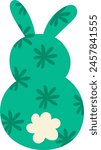 Rabbit Silhouette With Floral Pattern Vector Illustration