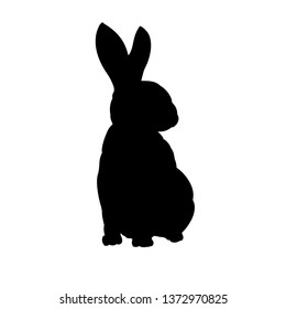 Rabbit silhouette hand drawn vector isolated image