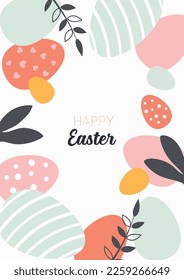 Rabbit Silhouette Happy Ester Poster. Vector Graphic Design