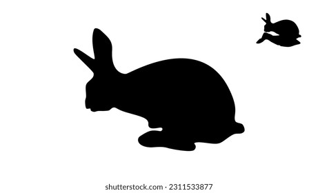 rabbit silhouette, high quality vector