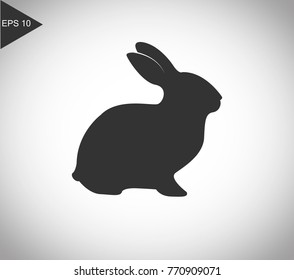 rabbit silhouette icon with black color