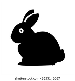 Plantilla de diseño de icono de silueta de conejo	