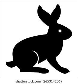 rabbit silhouette icon design template	