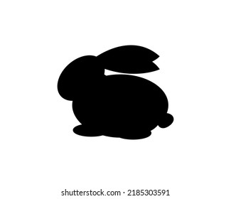 Rabbit silhouette icon illustration  template for many purpose. Isolated on white background
